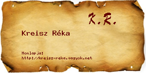 Kreisz Réka névjegykártya